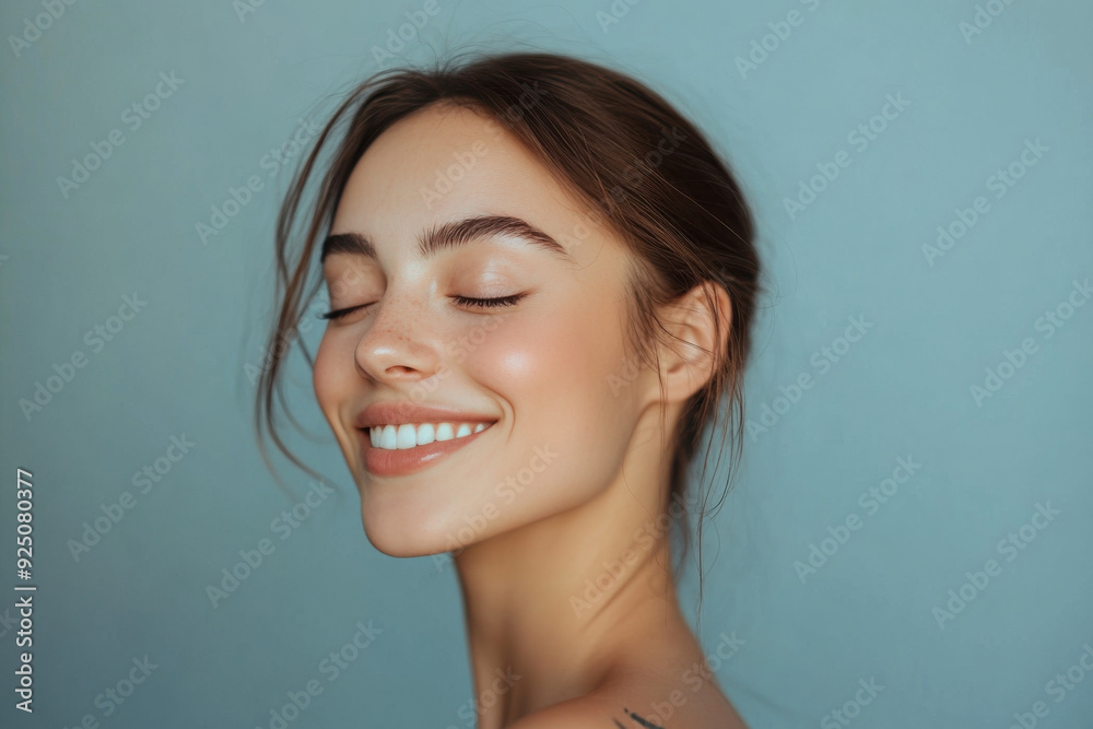 A close up of a woman's face with tattoos and her eyes closed A close up of a woman's face with tattoos and her eyes closed
