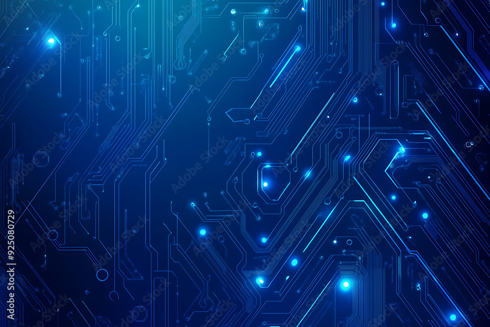 Futuristic vector illustration of a blue circuit board with intricate digital tech elements, perfect for advanced technology backgrounds. Futuristic vector illustration of a blue circuit board with intricate digital tech elements, perfect for advanced technology backgrounds.