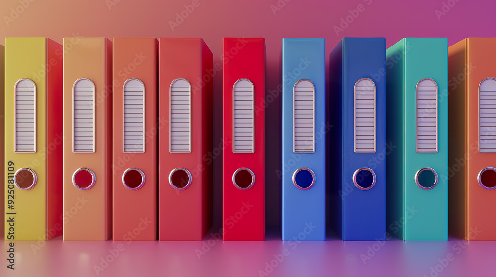 Fototapeta premium a colorful set of binders and folders