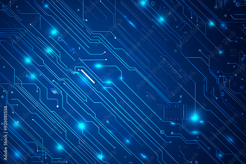 Futuristic vector illustration of a blue circuit board with intricate digital tech elements, perfect for advanced technology backgrounds. Futuristic vector illustration of a blue circuit board with intricate digital tech elements, perfect for advanced technology backgrounds.