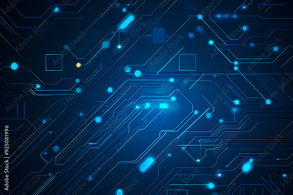 Futuristic vector illustration of a blue circuit board with intricate digital tech elements, perfect for advanced technology backgrounds. Futuristic vector illustration of a blue circuit board with intricate digital tech elements, perfect for advanced technology backgrounds.