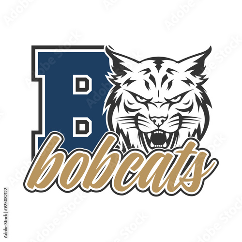 Bobcats Illustration Clip Art Design Shape. Mascot Silhouette Icon Vector.