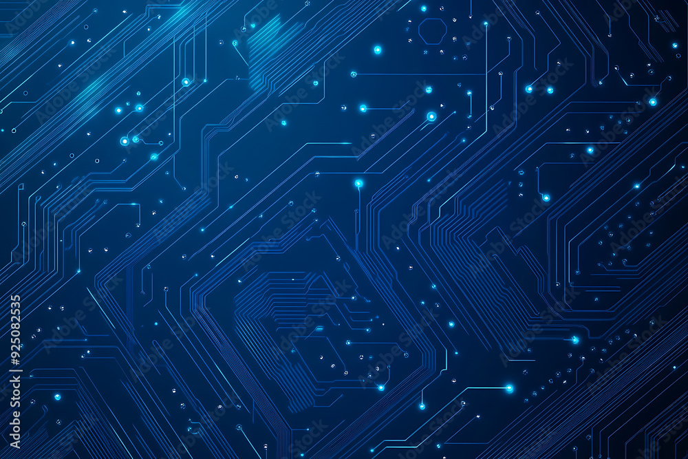 Futuristic vector illustration of a blue circuit board with intricate digital tech elements, perfect for advanced technology backgrounds. Futuristic vector illustration of a blue circuit board with intricate digital tech elements, perfect for advanced technology backgrounds.