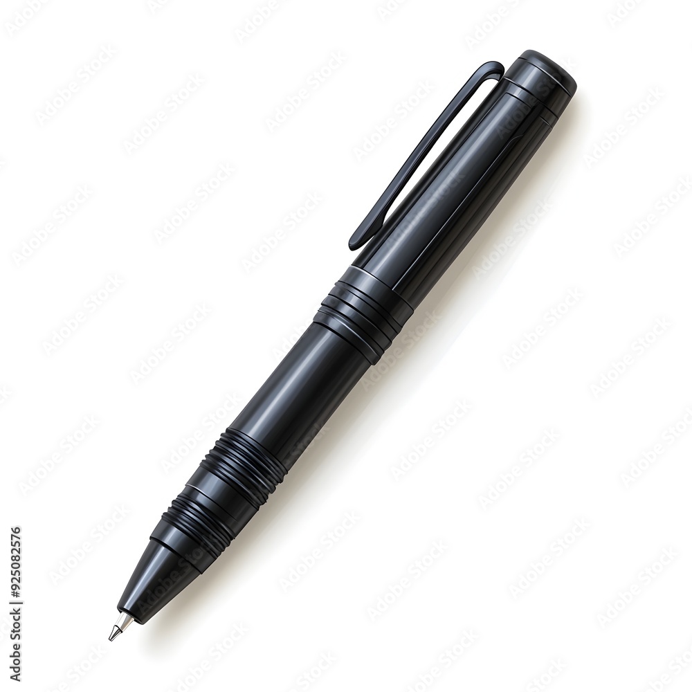 Retractable Pen with Doodle Drawing Style on White Background
