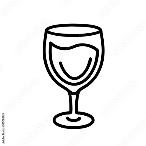 Elegant Wine Glass Icons for Culinary and Vineyard Themes