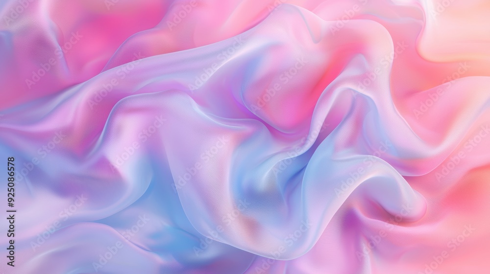 A pink and blue fabric with a wave pattern