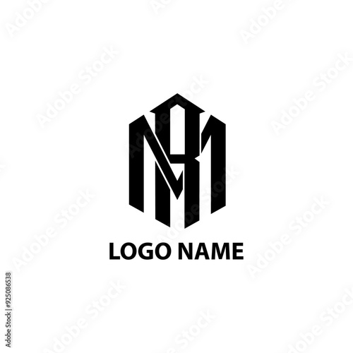 initial MR RM modern logo design vector