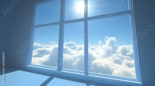 Window View Of Clouds In Blue Sky