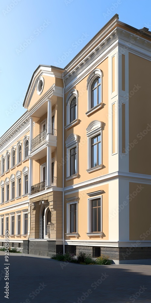 Classic Architecture Building Exterior Yellow Wall Facade Classic Architecture Building Exterior Yellow Wall Facade