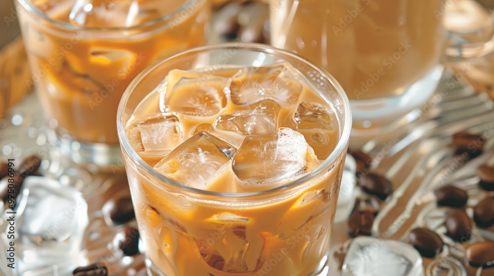 Iced Coffee with Ice Cubes Iced Coffee with Ice Cubes