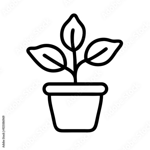 Indoor Plant Icon for Home Decor and Nature