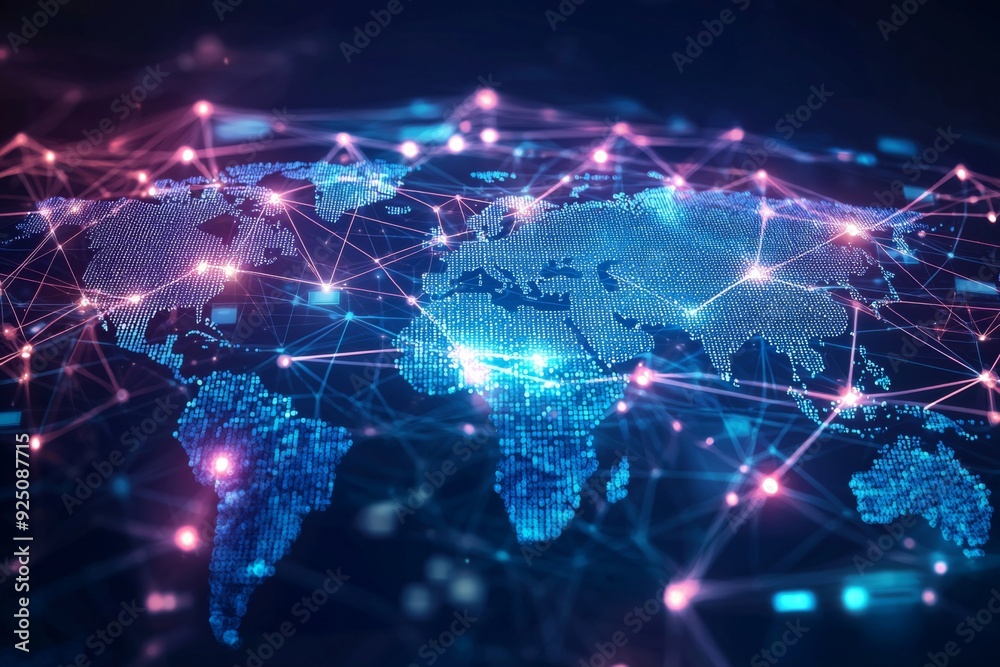 Global Digital Business Network Connection Illustration created with Generative AI Global Digital Business Network Connection Illustration created with Generative AI