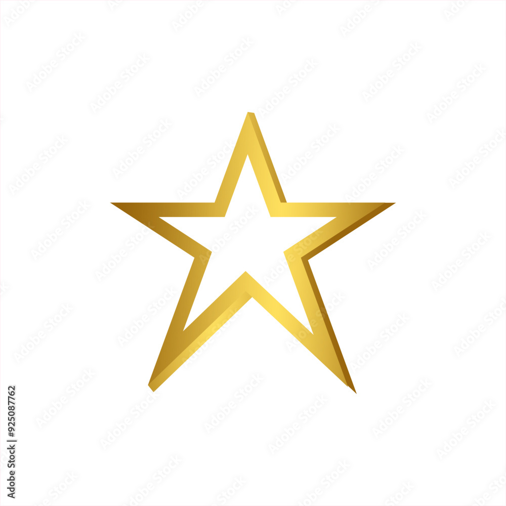 Gold star logo vector illustration on white background. Gold star icon. Gold star logo vector illustration on white background. Gold star icon.