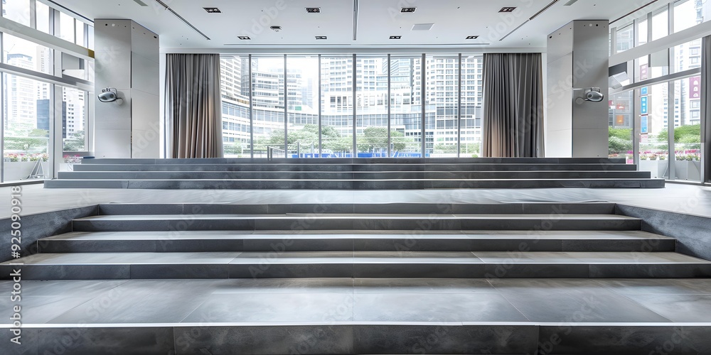 Obraz premium Modern Architecture Stairway with City View