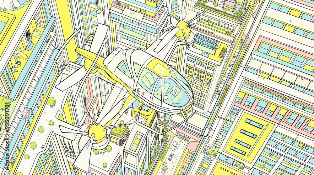 Obraz premium Illustrate a utopian metropolis