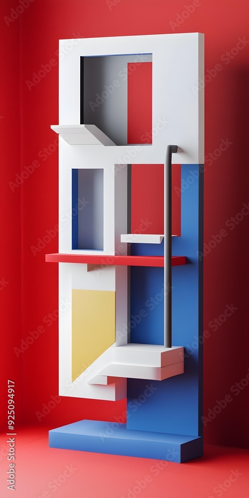Abstract Geometric Shapes with Red, Blue, and Yellow Colors Abstract Geometric Shapes with Red, Blue, and Yellow Colors