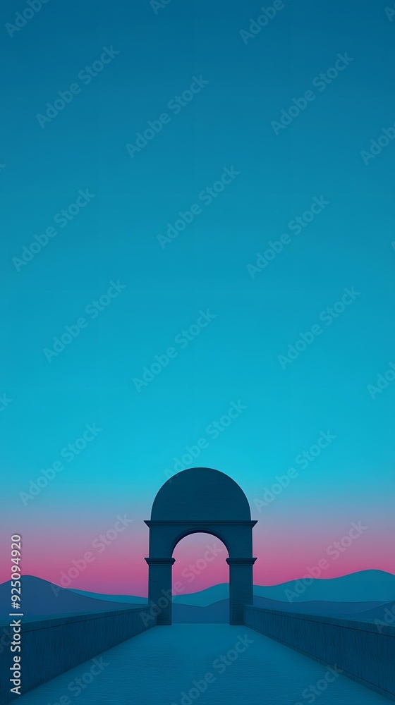 3D Rendered Illustration Of An Archway In A Surreal Landscape 3D Rendered Illustration Of An Archway In A Surreal Landscape