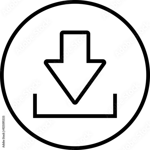 Download icon. Black line and flat vector isolated on transparent background. Contains such icon as Website, Mobile, File, Folder, Cloud and more. Expanded Stroke. upload logo or mark