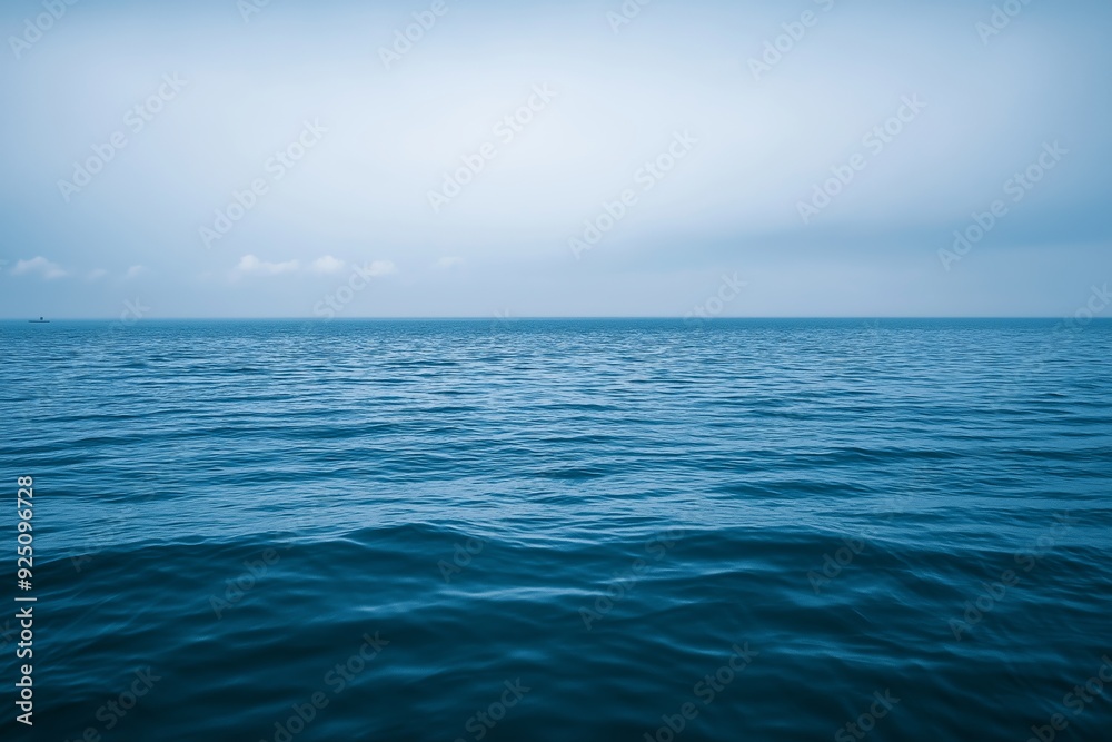 Peaceful and expansive ocean scene, featuring tranquil blue waters under a serene, cloudy sky. Peaceful and expansive ocean scene, featuring tranquil blue waters under a serene, cloudy sky.