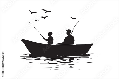 Beautiful Fishing Silhouette Vectors