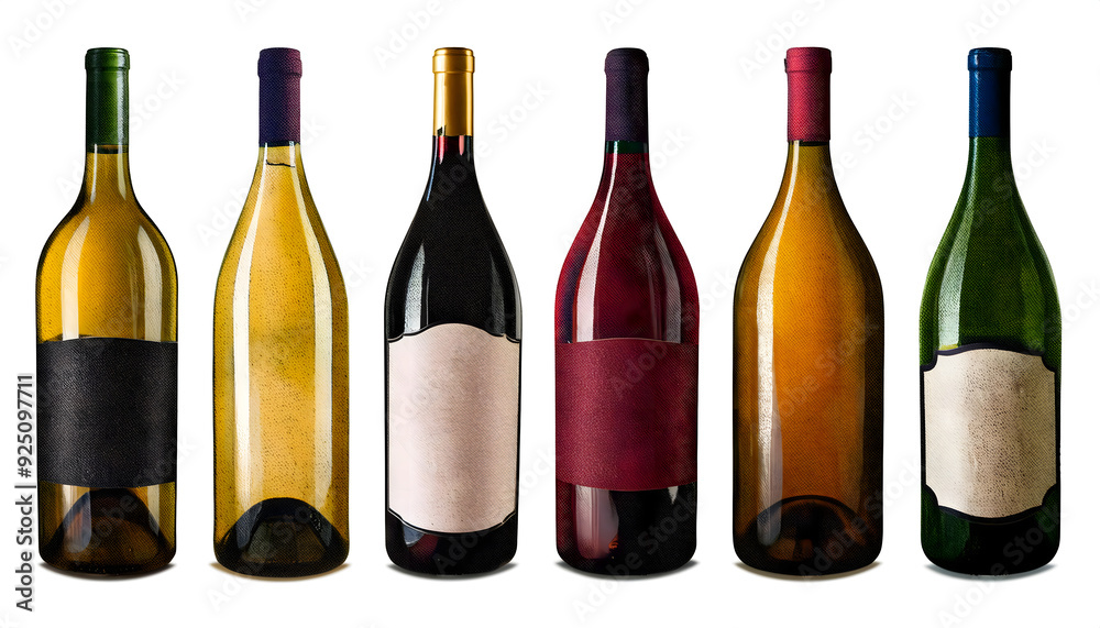 set of collection cut out wine bottle on white set of collection cut out wine bottle on white