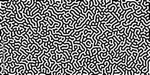 Wallpaper Mural Abstract Turing organic wallpaper with background. Turing reaction diffusion monochrome seamless pattern with chaotic motion. Natural seamless line pattern. Linear design with biological shapes. Torontodigital.ca