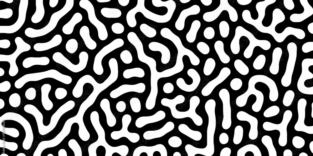 Abstract Turing organic wallpaper with background. Turing reaction diffusion monochrome seamless pattern with chaotic motion. Natural seamless line pattern. Linear design with biological shapes. Abstract Turing organic wallpaper with background. Turing reaction diffusion monochrome seamless pattern with chaotic motion. Natural seamless line pattern. Linear design with biological shapes.