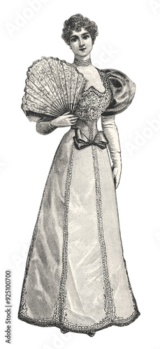 Photography Vintage fashion model  illustration isolated on transparent background