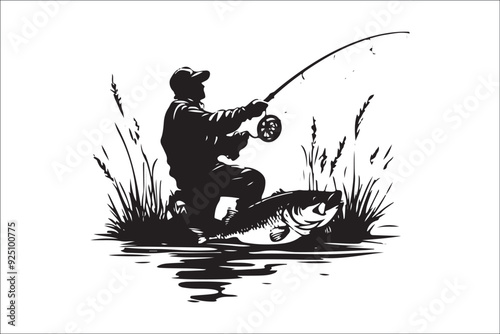 Beautiful Fishing Silhouette Vectors