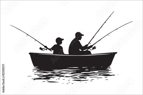 Beautiful Fishing Silhouette Vectors