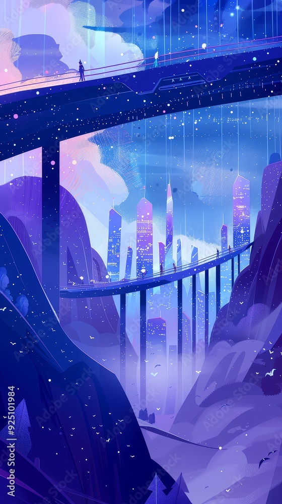Fototapeta premium Illustrate a futuristic space exploration journey in a sleek