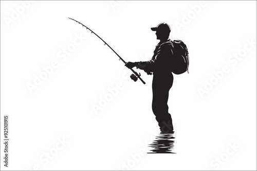 Beautiful Fishing Silhouette Vectors