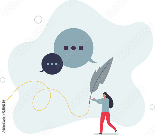 Easy writing in democracy as journalism rights to express thoughts and opinion.flat design with people.