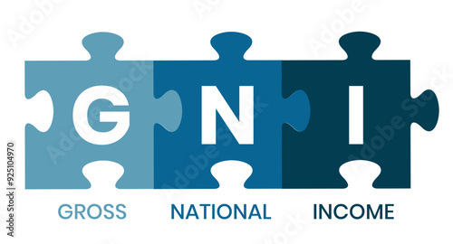 GNI - Gross National Income. acronym business concept. vector illustration concept with keywords	