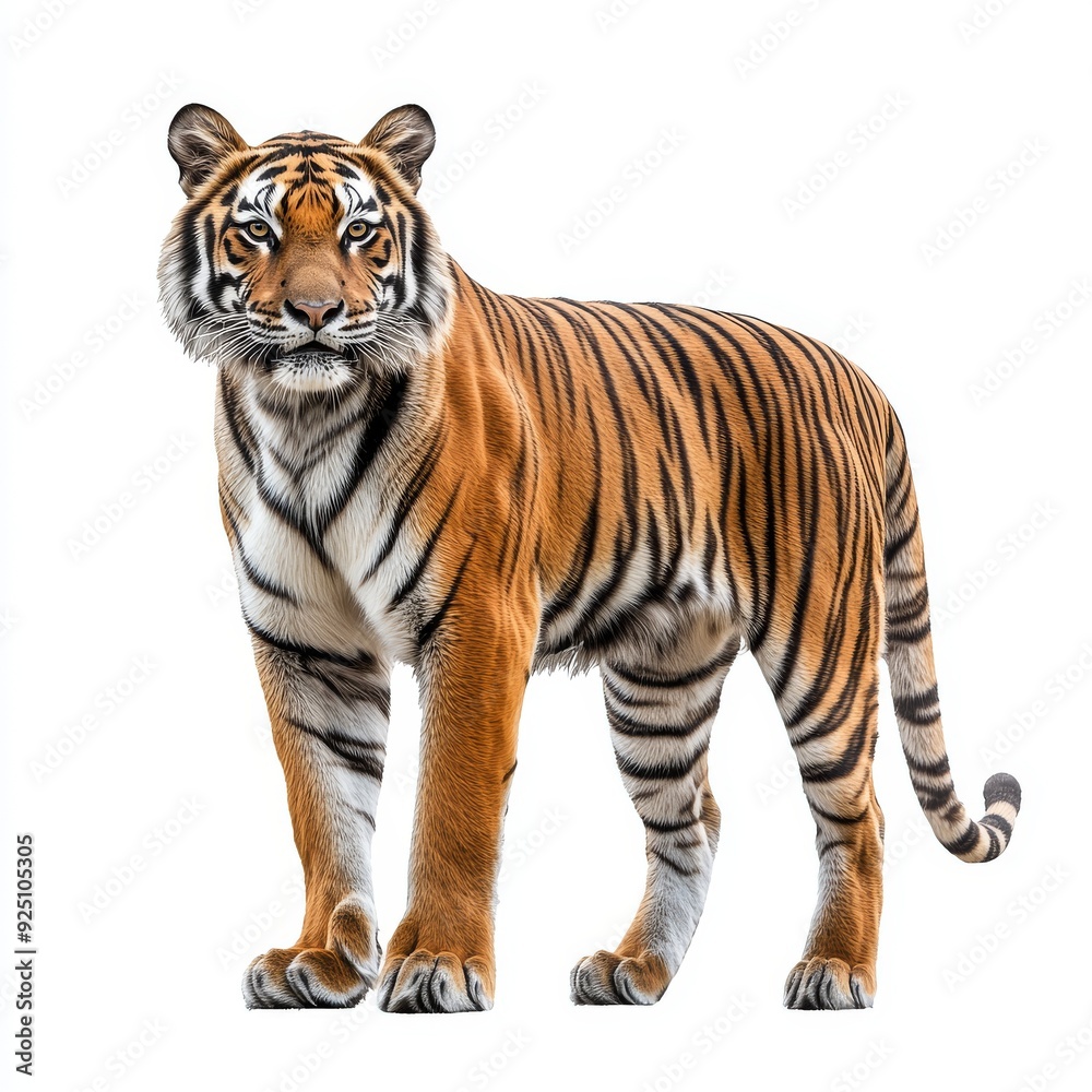 An isolated portrait of a Sumatran tiger on a transparent background An isolated portrait of a Sumatran tiger on a transparent background