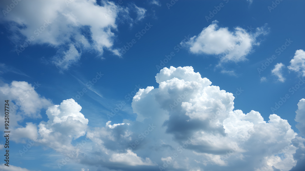 Obraz premium Blue sky and clouds background. Generative AI