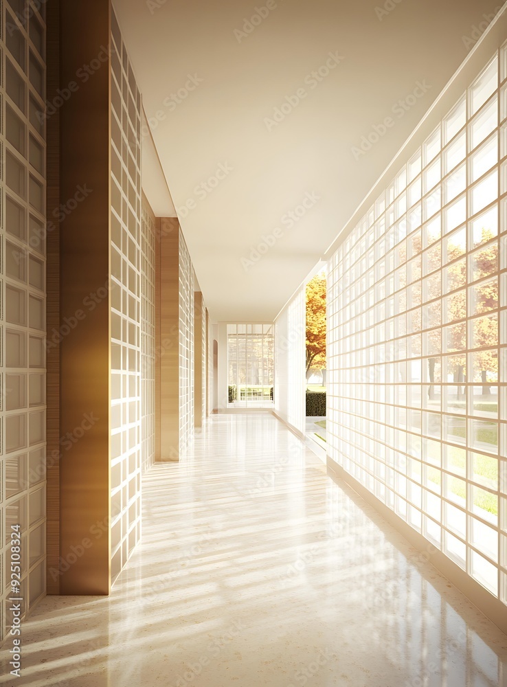 Modern Glass Block Corridor Interior Design Modern Glass Block Corridor Interior Design