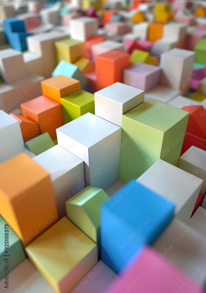 Abstract Colorful 3D Cube Pattern Background Abstract Colorful 3D Cube Pattern Background