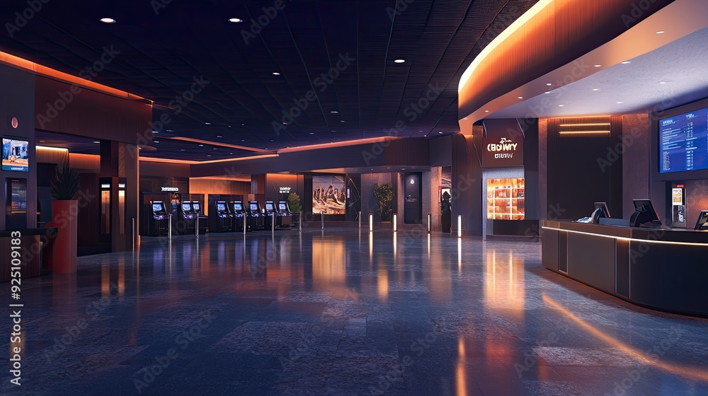 custom made wallpaper toronto digitalMovie theater lobby with no people, featuring ticketing areas and modern decor