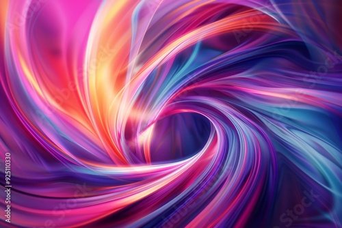 A mesmerizing abstract background featuring swirling ribbons of light in vibrant, neon colors. Perfect for adding a dynamic touch to your designs.