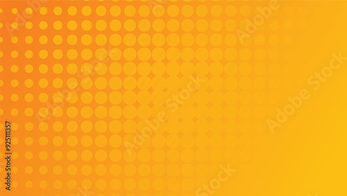 abstract yellow and orange color gradient background with halftone dot graphic pattern decoration