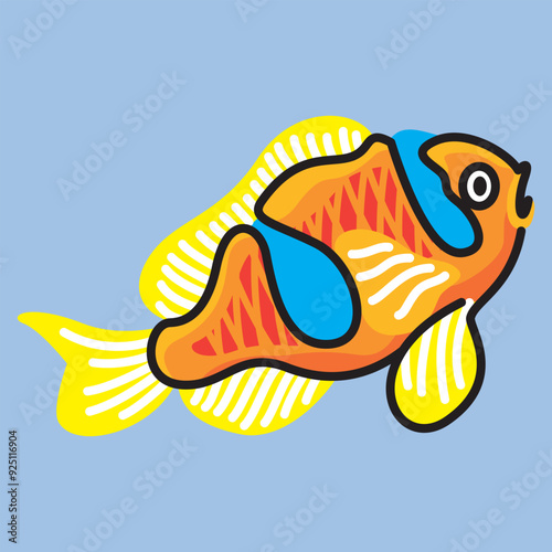 Illustration of an anemone fish