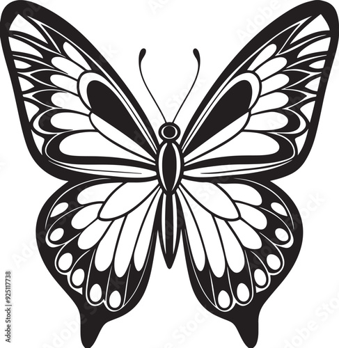 Butterfly Image Vector Illustration Outline