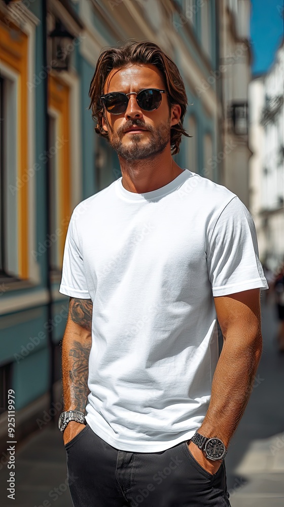 Fototapeta premium White t-shirt mockup | Mockup
