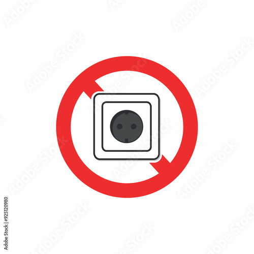 vector illustration design prohibited from using electrical contact sockets.