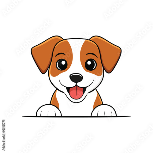 Cute dog peeking cartoon vector clipart, perfect for digital downloads and printables.
