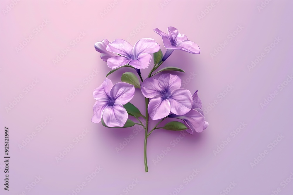 Minimalist 3D Logo with Phlox Flower for Branding and Corporate Identity Minimalist 3D Logo with Phlox Flower for Branding and Corporate Identity