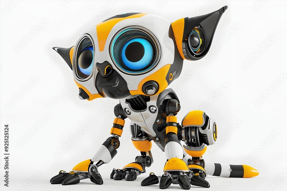 Cute 3D Robot Lemur Logo for Futuristic Technology Brand Cute 3D Robot Lemur Logo for Futuristic Technology Brand