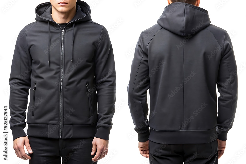 Blank black male hoodie, front and back view, isolated on white background, Mens hoody with hood for your design mockup for print, Template for winter clothes. Blank black male hoodie, front and back view, isolated on white background, Mens hoody with hood for your design mockup for print, Template for winter clothes.