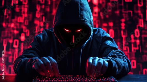 Cyber Criminal Using Keylogger to Steal Sensitive Data from Computer System photo
